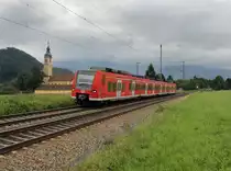 Der 425 149 als RB nach Rosenheim am 04.08.2012 unterwegs bei Niederaudorf.