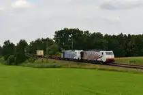 189 918 + 185 661 mit dem verfr�hten Leipziger-KLV am 04.08.2012 unterwegs bei Hilperting.