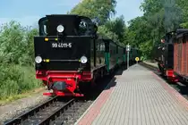 Im Juni 2012 in Sellin, Kreuzung zweier Z�ge.