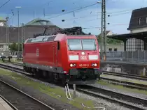 DB - Lok 185 115-3 unterwegs im Bahnhof Basel Badisch am 28.07.2012