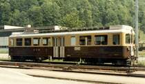 BOB Triebwagen ABeh 4/4 309 im Bahnhofsareal von Zweil�tschienen im Aug.1985