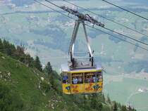 Luftseibahn K�lte 714 m - Stanserhorn 1851 m am 01.07.2006 kurz vor der Bergstation.