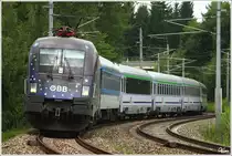Sternderllok - 1116 126  Licht ins Dunkel  f�hrt mit IC 102  Polonia  von Villach nach Warschau. 
Zeltweg 13.8.2012