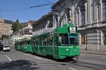 Dreiwagenzug auf der Linie 14 mit dem Be 4/4 500 an der Spitze f�hrt Richtung Haltestelle Bankverein. Die Aufnahme stammt vom 15.08.2012.