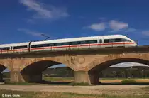 DB ICE-T Tz 1109   G�strow   als ICE 1609 Dresden - Wiesbaden auf einer der sch�nen Steibr�cke im Saaleflutgebiet, KBS 560 Leipzig - Saalfeld, fotografiert bei Naumburg am 02.08.2012 
