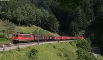 155 118-3 und 294 868-5 mit dem EK 55834 (Villingen(Schwarzw)-Offenburg Gbf) bei Nu�bach 27.7.12