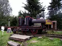 Eine kleine Dampflok steht am 10.08.12 in Haidm�hle 