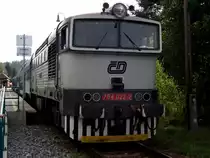 Eine Tschechie Lok der BR 754 steht am 10.08.12 in Haidm�hle 