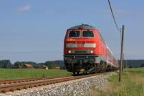 Die 218 462 am 08.08.2012 bei Lengenwang.