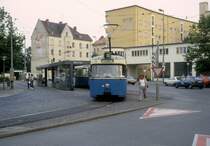 M�nchen MVV Tramlinie 16 (P3.16 2009) Harras im Juli 1987.