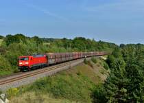189 055 mit einem Kohlezug am 23.08.2012 unterwegs bei Laaber.