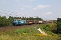 ET22 813 mit einem G�terzug am 21.08.2012 bei Slubice.