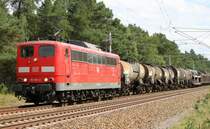 151 031-2 mit gemischtem G�terzug am 25.08.2012 bei Friesack/Mark