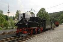 99 542 am 03.06.2012 im Bahnhof Schmalzgrube. 

