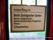 Geschichte: Im Mai 2006 fuhren die letzten IR zwischen Berlin und Chemnitz.