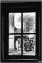 Fensterblicke auf der Steyrtalbahn - Dampflok Nr.6  Klaus  bei der Einfahrt in Sommerhuberm�hle. Auch diese Fahrt war ein Programmpunkt der IGE �sterreichtour. 24.8.2012