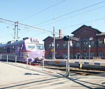 Ystad mit abfahrbereitem Zug nach Malm�