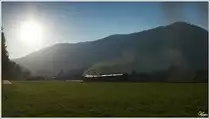 Der Sonne entgegen, fahren die beiden STLB Schmalspurdampfloks BH1 & U 11 von Unzmarkt nach Murau.
Murau 20.8.2012
