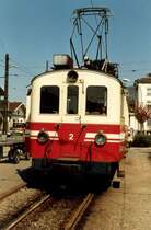 TPC (ex ASD)1000 mm ..BDe 4/4 2.. vor dem Bahnhof im Aigle im Mai 1986