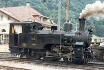 Dampflok der Ballenberg Dampfbahn im Bahnhof Zweiltschienen ..HG 3/3 1067 im Sept.1990