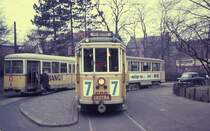 K�benhavn / Kopenhagen KS SL 2 (D�wag-GT6 835) / SL 7 (Tw 609) Br�nsh�j Torv im M�rz 1969.