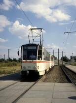 Rostock St�dtischer Nahverkehr SL 2 (T6A2 611) Marienehe am 1. Juli 1990.