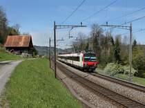 Ein DOMINO NPZ als S3 nach Brunnen am 26.04.2012 unterwegs bei Immensee.
