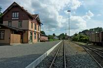 der Schmalspurbahnhof in Ochsenhausen, Endpunkt der  �chsle -Bahn, Aug.2012