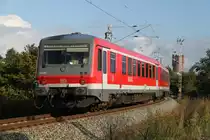628 657-8 als Leerzug von G�strow/L�beck nach Rostock Hbf via Rostock-Seehafen bei der Durchfahrt in der G�terumgehung beim Rostocker Hbf.01.09.2012