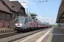 Hier nochmal ein Bild von 115 509-2, die am 25.06.2012 mit einem Sonderzug in Richtung S�den unterwegs war. Aufgenommen in Eichenberg.