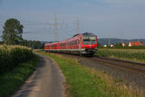 610-017 mit einem weiteren Triebwagen der Baureihe 610 bei Rothenstadt Richtung N�rnberg.(24.Juli 2012)