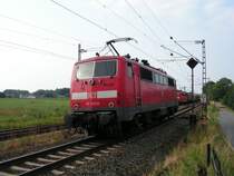 Durch eine Sereinbildaufnahme des herrannahenden Gterzuges entstand mehr oder weniger  zufllig  diese Aufnahme der BR 111 135-0