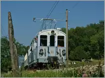 MOB'stalgie: Der (ex MOB) BCFe 4/4 11 wartet vor dem Einfahrsignal in Chaulin auf die Weiterfahrt.
9. Sept 2012
