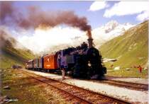 DFB 9 Gletschhorn, an der Station Muttbach Belvdre 2120m, im September 2004.

