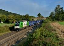1216 954 mit einem Autozug am 11.09.2012 unterwegs bei Dettenhofen.