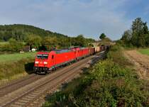 185 369 + 185 397 mit einem G�terzug am 11.09.2012 unterwegs bei Dettenhofen.