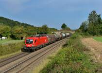 1116 111 mit einem G�terzug am 11.09.2012 unterwegs bei Dettenhofen.