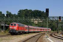 Die 218 481 am 24.07.2012 in Biberach(Ri�).