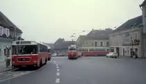 Wien WVB SL 38 (E1 4635) Grinzing, Himmelstrasse im Oktober 1978.
