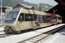 Steurwagen ABt 344 +Be 4/4 5004 im Bahnhof von Zweisimmen am 01.07.2006