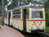 Triebwagen ET 54 (LOWA), Nr 46 und Beiwagen EB 54, Nr 156, Baujahr Gotha 1955, anl��lich 130 Jahre Strba in Rostock [27.08.2011]
