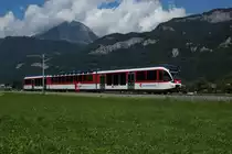 ABe 130 010-2 befindet sich am 10.8.12 kurz vor Meiringen.