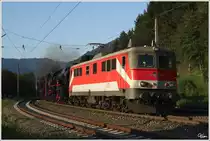 1110.522 der �GEG und die beiden B&B Loks 52.7612 + 33.132 als SLz 17371, bei der �berstellfahrt nach St. Veit an der Glan. 
Scheifling 19.8.2012