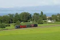 Beim Warten auf einen Planzug kam am 07.07.2012 unerwartet ein Sonderzug mit Fahrtrichtung Romanshorn vorbei. Grund und Ziel dieses Sonderzuges sind nicht bekannt. Die Aufnahme entstand zwischen Altnau und G�ttingen.