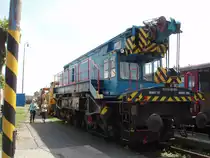 Der Kran Takraf EDK300/5 am Bf. Veřovice in 30.6.2012.