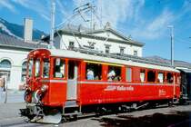 RhB - ABe 4/4 I 32 am 31.08.1997 in Chur - Gleichstromtriebwagen Bernina - Baujahr 1908 - SIG/Al/SAAS - 450 KW - Gewicht 30,00t - 1./2.Klasse Sitzpl�tze 12/27 - L�P 13,93m - zul�ssige Geschwindigkeit 55 km/h - �=16.01.1984 �2=16.01.1992 - Logo RhB rh�toromanisch - Lebenslauf: ex BB BCe 4/4 2 - 1943 RhB BCe 4 /4 2 - 1946 BCe 4/4 32 - 1964 ABe 4/4 32. Hinweis: Die Triebfahrzeugserie bestand urspr�nglich aus 14 Fahrzeugen mit den Nummern 1 bis 14, gescanntes Dia
