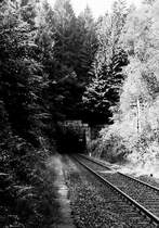 Nordportal des Hasselborner Tunnels, 1. H�lfte der 1980iger Jahre.