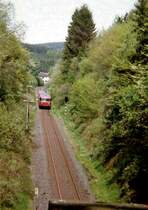 (1/2) Einfahrt in den Hasselborner Tunnel von Wetzlar kommend, 1. H�lfte der 1980iger Jahre.