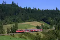 Die 110 416 am 15.08.2012 in Mittelrot.