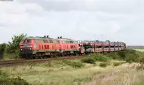 218 340-8 und 822-5 mit dem AS 1432 (Nieb�ll-Westerland) am Hindenburgdamm 7.8.12